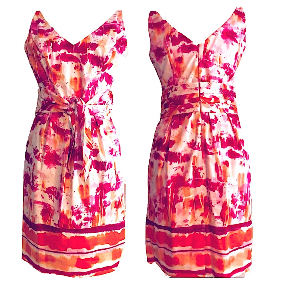 Orange & Pink Aidan Maddox Dress size 8